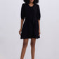 Short Dress with a Waist-tie in Black