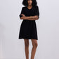 Short Dress with a Waist-tie in Black