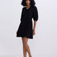 Short Dress with a Waist-tie in Black