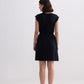 Short Dress With Smocking Side Detail in Black