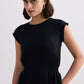 Short Dress With Smocking Side Detail in Black