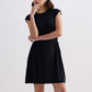 Short Dress With Smocking Side Detail in Black