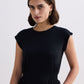 Short Dress With Smocking Side Detail in Black