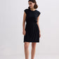 Short Dress With Smocking Side Detail in Black
