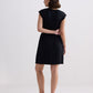 Short Dress With Smocking Side Detail in Black