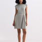 Short Dress With Smocking Side Detail in Light Olive