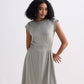 Short Dress With Smocking Side Detail in Light Olive