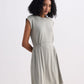 Short Dress With Smocking Side Detail in Light Olive