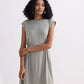 Short Dress With Smocking Side Detail in Light Olive