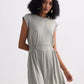 Short Dress With Smocking Side Detail in Light Olive
