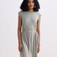Short Dress With Smocking Side Detail in Light Olive