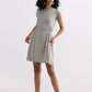 Short Dress With Smocking Side Detail in Light Olive