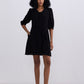 Short Dress with a Waist-tie in Black