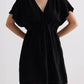 Oversized Gathered Short Dress in Black