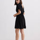 Oversized Gathered Short Dress in Black