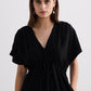 Oversized Gathered Short Dress in Black