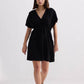 Oversized Gathered Short Dress in Black
