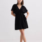 Oversized Gathered Short Dress in Black