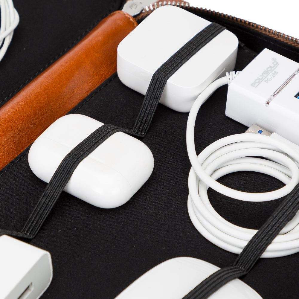 Medicine Handmade Leather Cable Travel Organizer