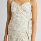 Strappy Wrap Dress in Blue Florals