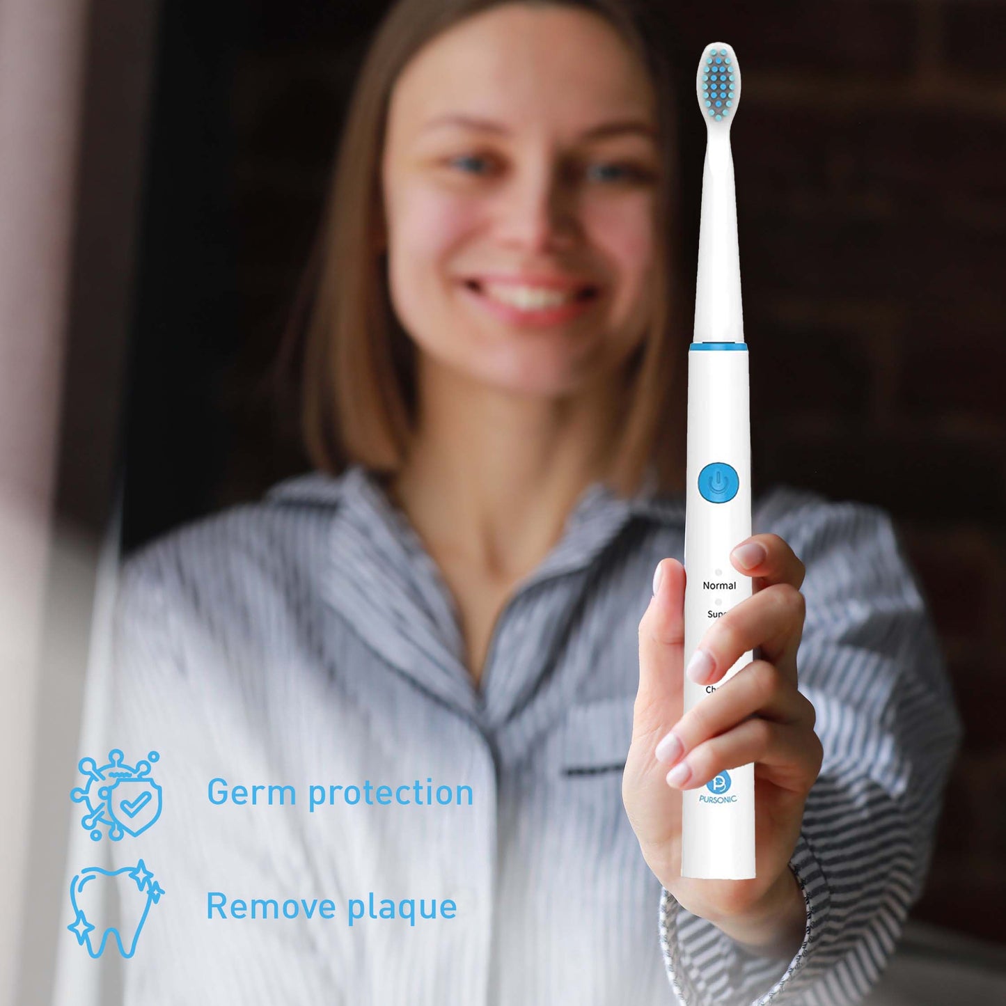 USB Rechargeable Electric Toothbrush + Freebie Activated Coconut Charcoal Powder Natural Teeth Whitener