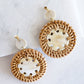 Thuy Binh Buffalo Horn & Handwoven Rattan Dangle Earrings