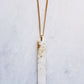 Tinh 16K Gold-Plated Brass Buffalo Horn Minimalist Bar Pendant Necklace