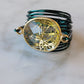 Torrey Ring in Green with Gold Rutilated Quartz