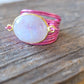 Torrey Ring in Hot Pink with Moonstone
