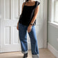 The Wandering Wave Top in Black