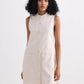 The Cotton Tweed Shift Dress in Cream
