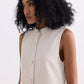 The Cotton Tweed Shift Dress in Cream