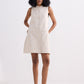 The Cotton Tweed Shift Dress in Cream