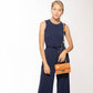 Studded Small Leather Crossbody Bag Orange Purse Cute Handbag  Women's Handbag