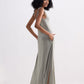 Tie-Detail Maxi Dress in Light Olive
