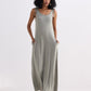 Tie-Detail Maxi Dress in Light Olive