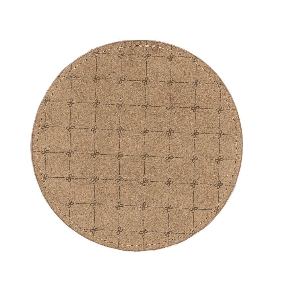 Tucson Genuine Leather Coaster Set of 5 with Holder - Premium Cup Coasters