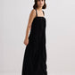 Twilight Twist Strappy Maxi Dress in Black