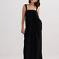 Twilight Twist Strappy Maxi Dress in Black