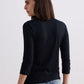 Twist Front Knit Shirt in Black