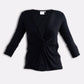 Twist Front Knit Shirt in Black
