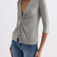 Twist Front Knit Shirt in Light Olive