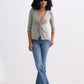 Twist Front Knit Shirt in Light Olive