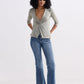 Twist Front Knit Shirt in Light Olive