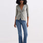 Twist Front Knit Shirt in Light Olive