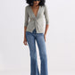 Twist Front Knit Shirt in Light Olive