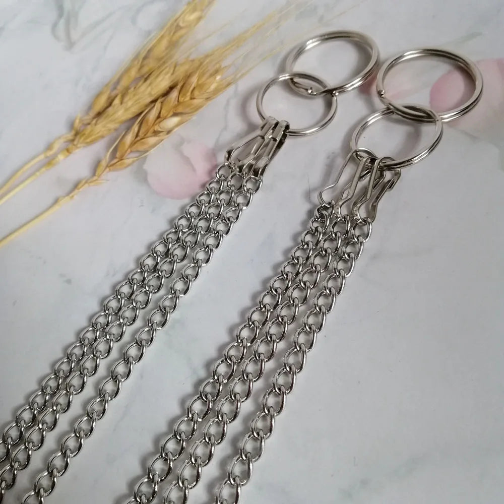 Camal 1 Stück L26cm Chrom/Gold Hängekette für Aufhänger Mittelstück Kronleuchter Rahmen Hochzeit Weihnachtsfeier Kristallperlen Dekor