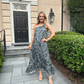 One Shoulder Maxi Dress in Abstract Stripes