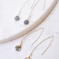 Jill Long Wire Drop Earrings in Labradorite
