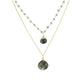 Double Jill Necklace with Gold Labradorite Chain and Labradorite Pendant